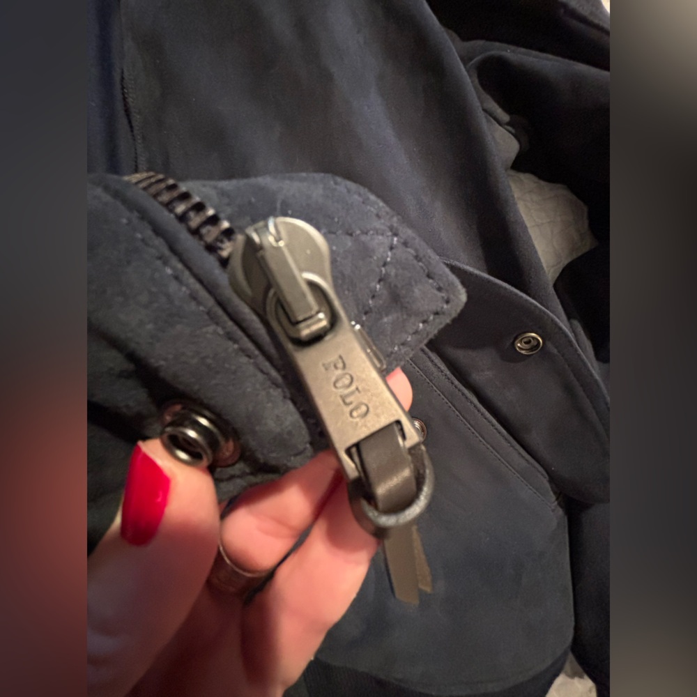 Polo Ralph Lauren Navy Blue Suede Jacket - Picture 10 of 16